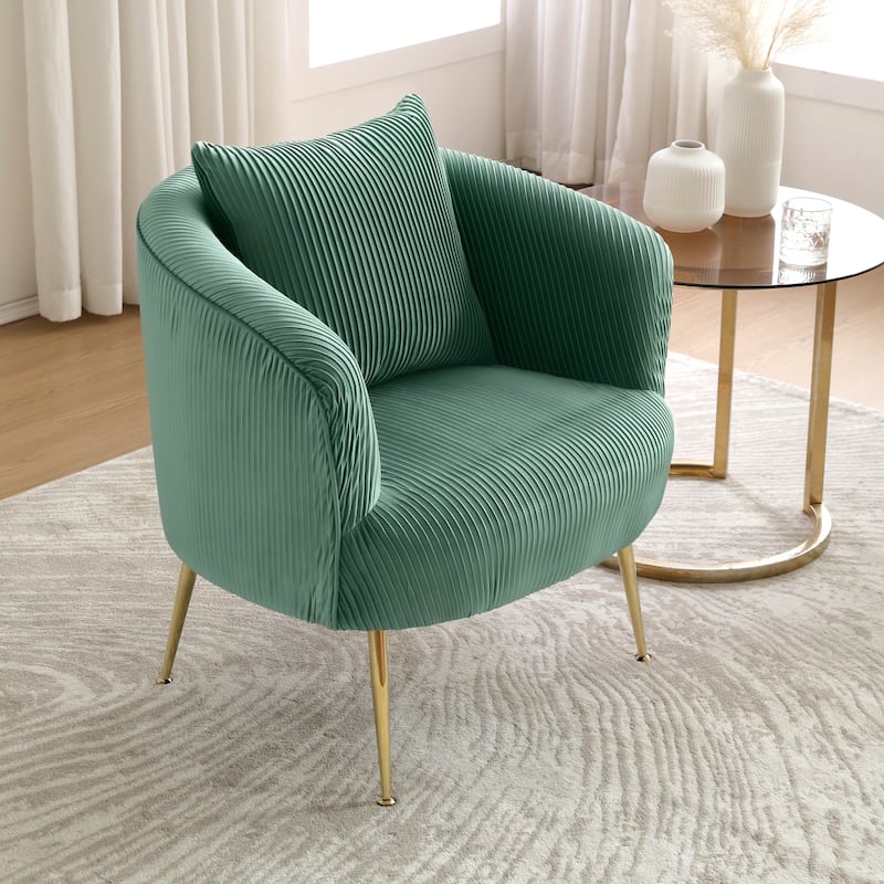 Art Leon Modern Velvet Accent Barrel Chair