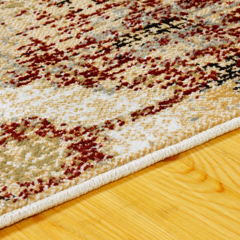 Superior Modern Distressed Diamonds Polypropylene Indoor Area Rug