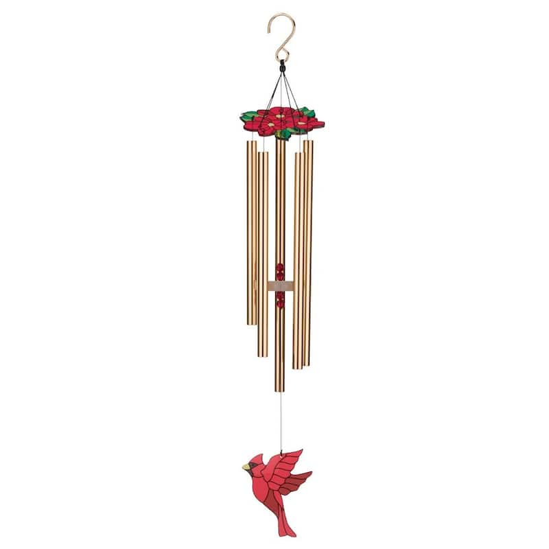Floral Bird Chime 32" - Cardinal