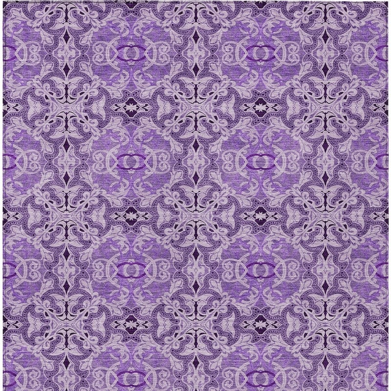 HomeRoots Medallion Transitional Rectangle Outdoor Rug