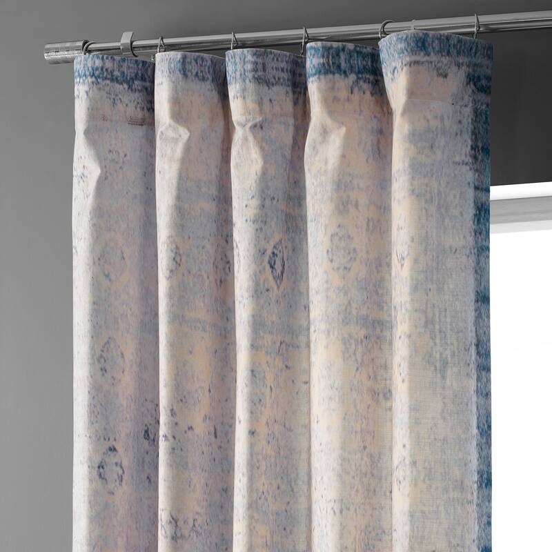 Exclusive Fabrics Textured Cotton Printed Curtains for Bedroom and Living room (1 Panel)