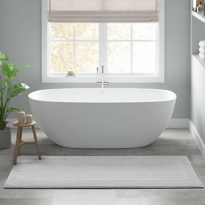 1 PCS 24x60"Tufted 3000 GSM Reversible Bath Rug Grey - 5' x 2'