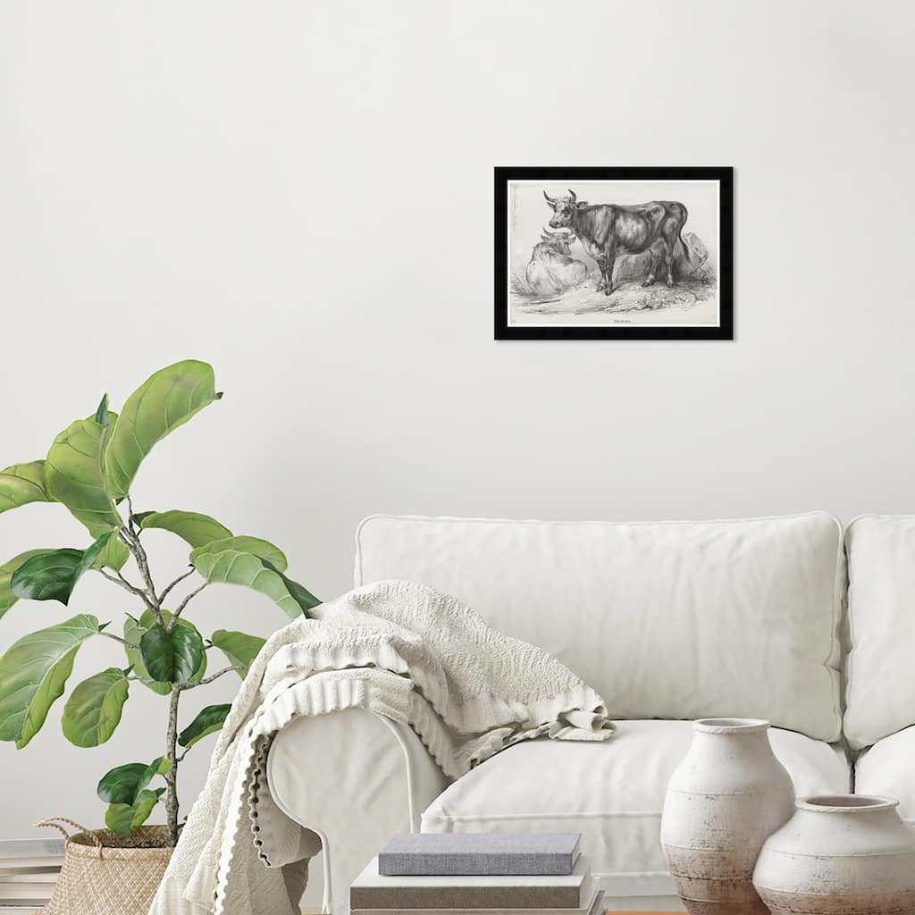 Wynwood Studio Prints Animals Bos domesticus Black and Rustic Wall Art Canvas Print