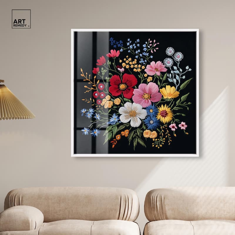 Midnight Wildflower Weave Shadowbox by Art Remedy