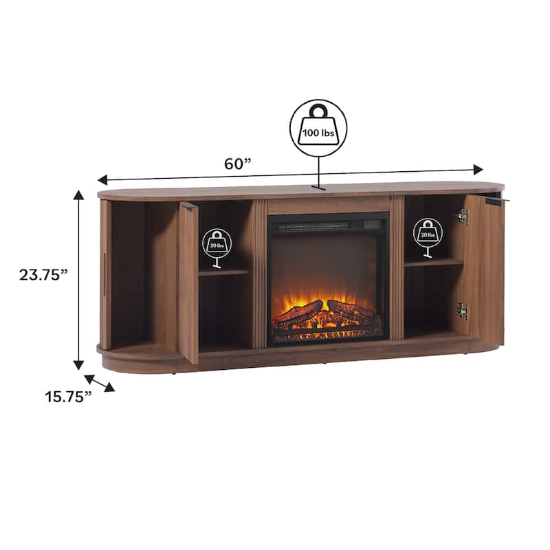 Middlebrook Modern Reeded 60-inch Fireplace TV Stand