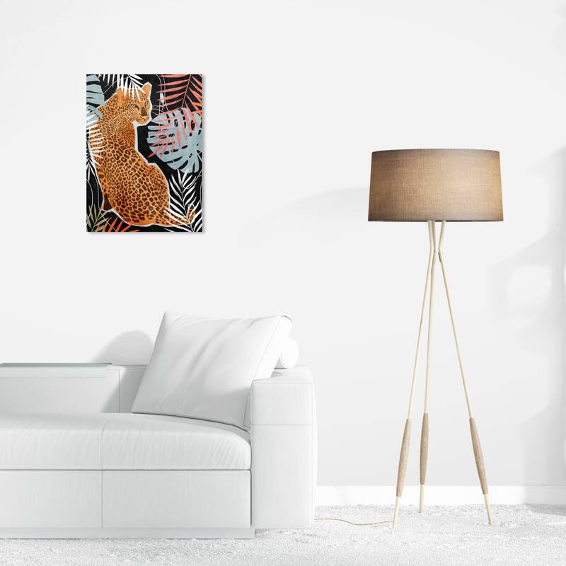 Wynwood Studio Canvas Animals Hot Cheetah Lime Orange and Tangerine Modern & Contemporary Wall Art Canvas Print - 24 x 16