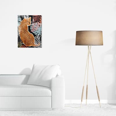 Wynwood Studio Canvas Animals Hot Cheetah Lime Orange and Tangerine Modern & Contemporary Wall Art Canvas Print