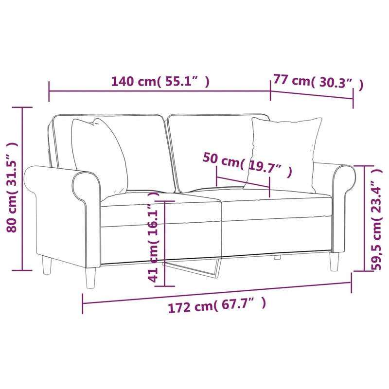 vidaXL Sectional Sofa Couch with Pillows and Cushions for Living Room Fabric