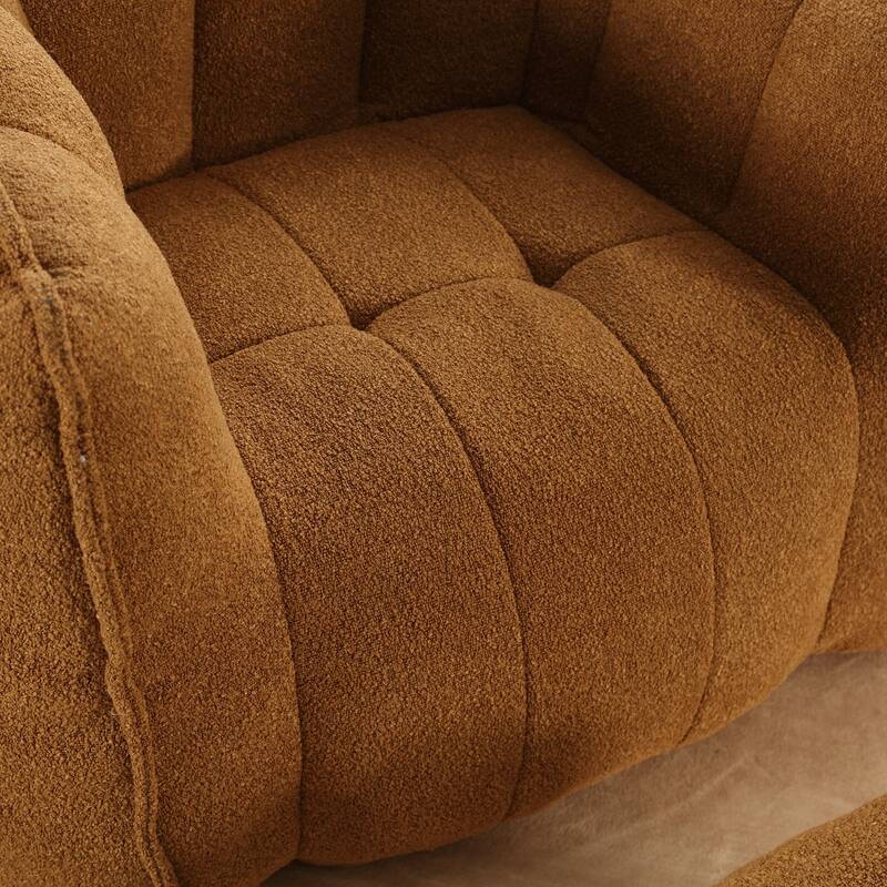 Soft Bean Bag Chair with High Resilient Foam for Adults, Comfortable Square Lazy Sofa with Footstool for Living Room