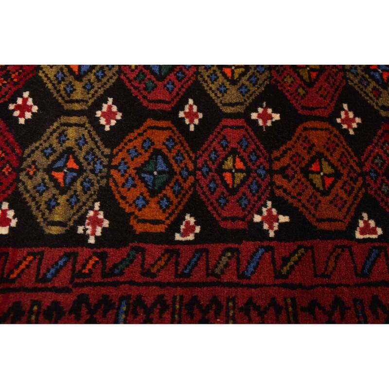 ECARPETGALLERY Hand-knotted Teimani Black, Red Wool Rug - 3'6 x 6'3