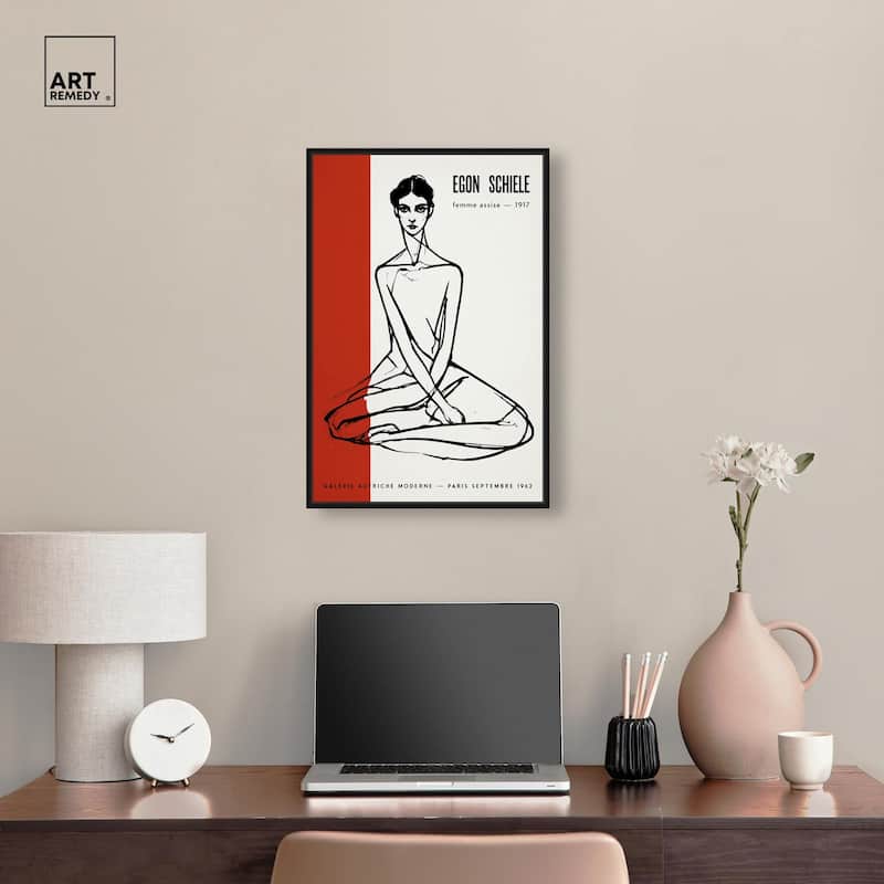 Schiele's Red and White Canvas by Art Remedy