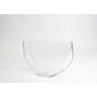 Clear Glass Half Moon Vase