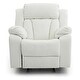 preview thumbnail 1 of 2, Faux Leather Upholstered Reclining Chair with Padded Arms - 41" - White