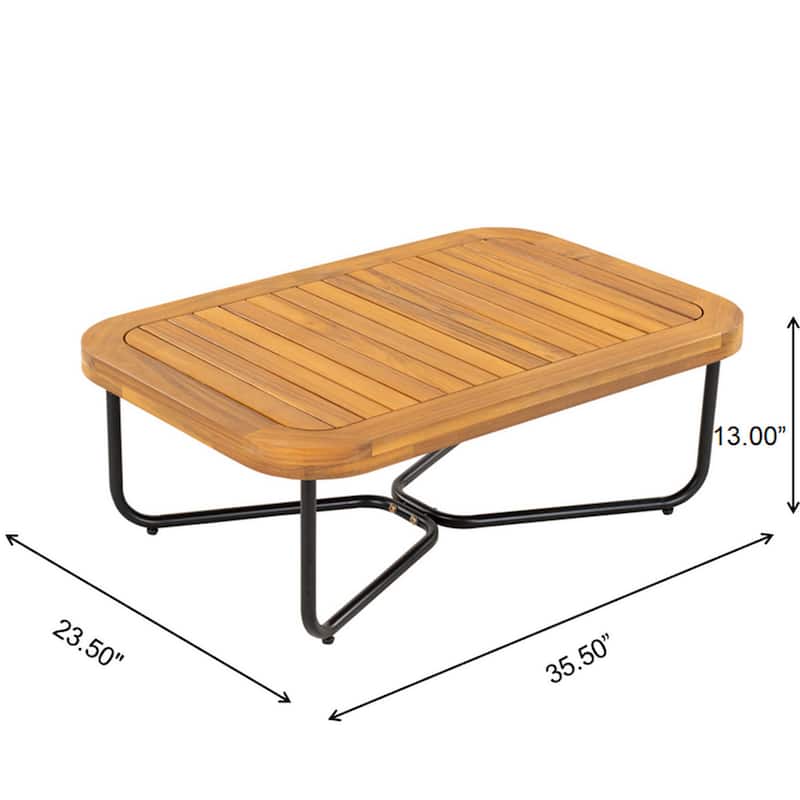 Christopher Knight Home - Jason Outdoor Acacia Wood Loveseat With Table