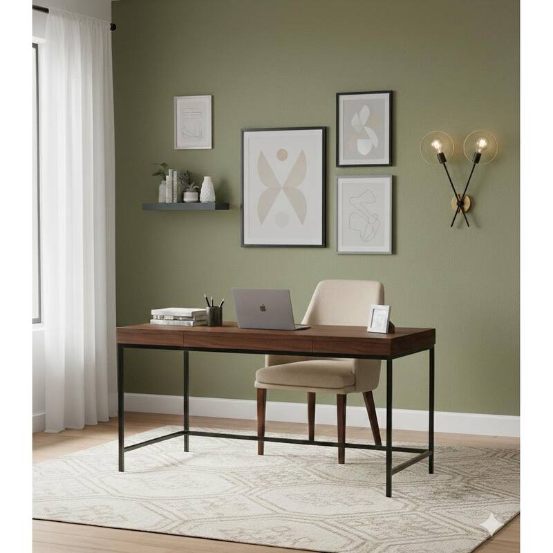 Industrial 2-Light Black and Brushed Brass Wall Sconce