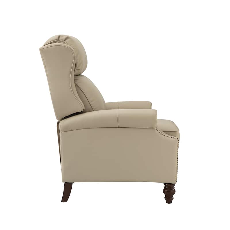 Noemon Genuine Leather Recliner with Nailhead Trims by HULALA HOME (Set of 2)