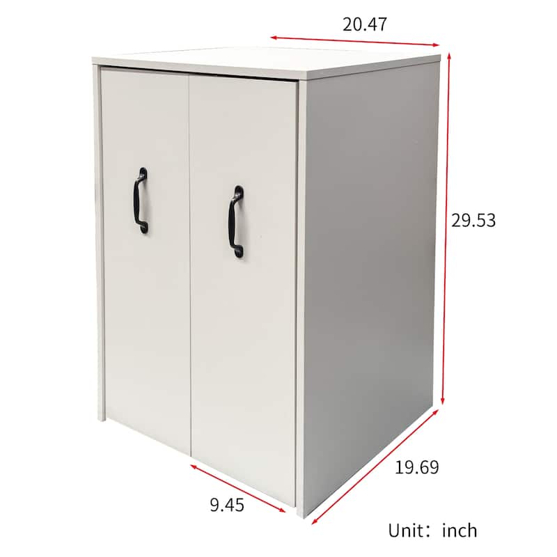 3 Tier Wooden Floor Standing Bookcase,Slide Out Drawer Storage Bookcase,Pull Out Mobile with Door Dustproof File Cabinet