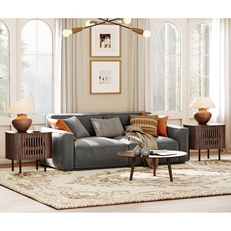 WAMPAT Fluted 2-Drawer Nightstand