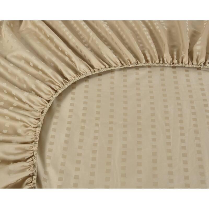 Spring Home 1200 Thread Count 100% Egyptian Cotton Deep Pocket Dobby Striped Sheet Set