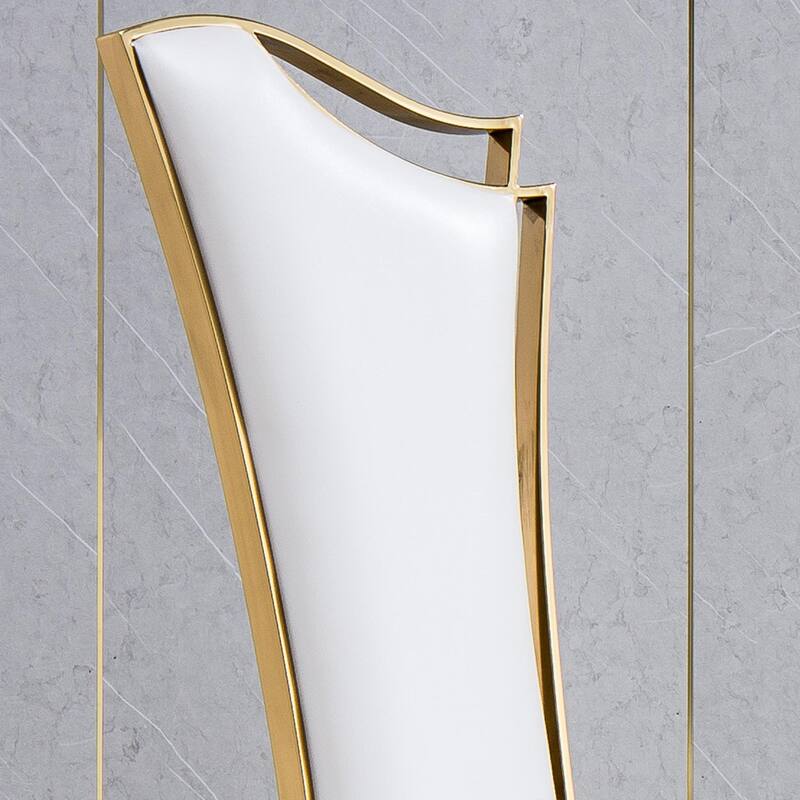 Set of 2 Leatherette/Velvet Unique Design Backrest Dining Chair with Stainless Steel Legs