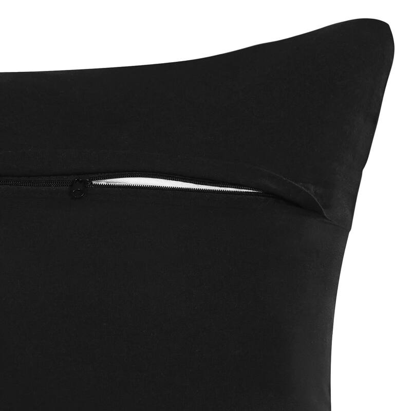 Handwoven Zebra Printed Square Throw Pillow - 18" - Black and White