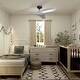 preview thumbnail 6 of 9, 52" Modern Silver ABS 3-Blade Outdoor Ceiling Fan without Light