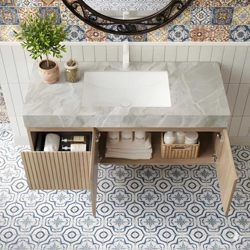 48" Bathroom Vanity with Sintered Stone countertop and Sink