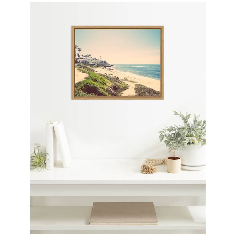 Kate and Laurel Sylvie Vintage Coastal Seaside Beach Framed Canvas by Saint and Sailor Studios