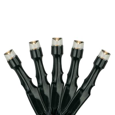 100 Count Warm White LED Solar Power Mini Christmas Light Set with Green Wire - 474"