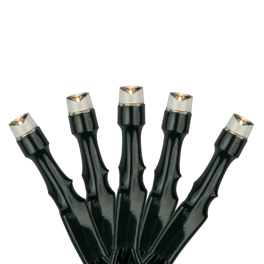 100 Count Warm White LED Solar Power Mini Christmas Light Set with Green Wire - 474"