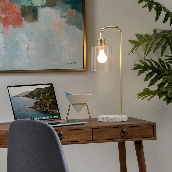 Kelsie Gold and Terrazzo Task Lamp - 9 x 7 x 22.75