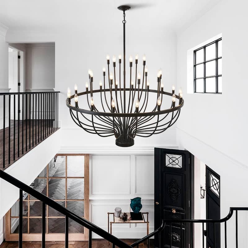 Industrial Chandelier Rustic Vintage 33-Lights Candle Style Light Fixture Large Retro