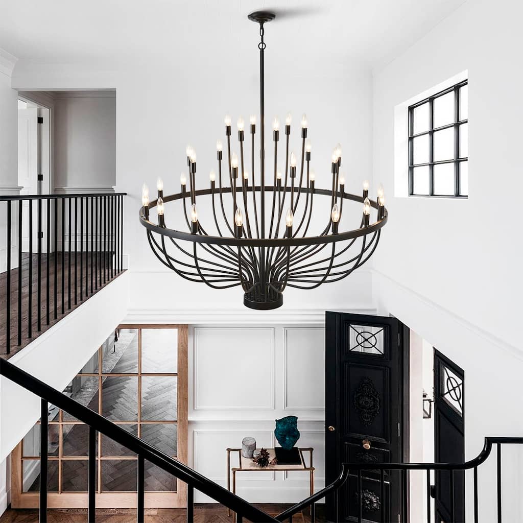 Industrial Chandelier Rustic Vintage 33-Lights Candle Style Light Fixture Large Retro