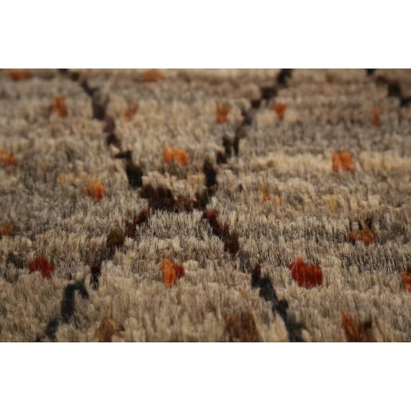 All-Over Trellis Moroccan Oriental Rug Handmade Wool Carpet - 4'3" x 5'8"