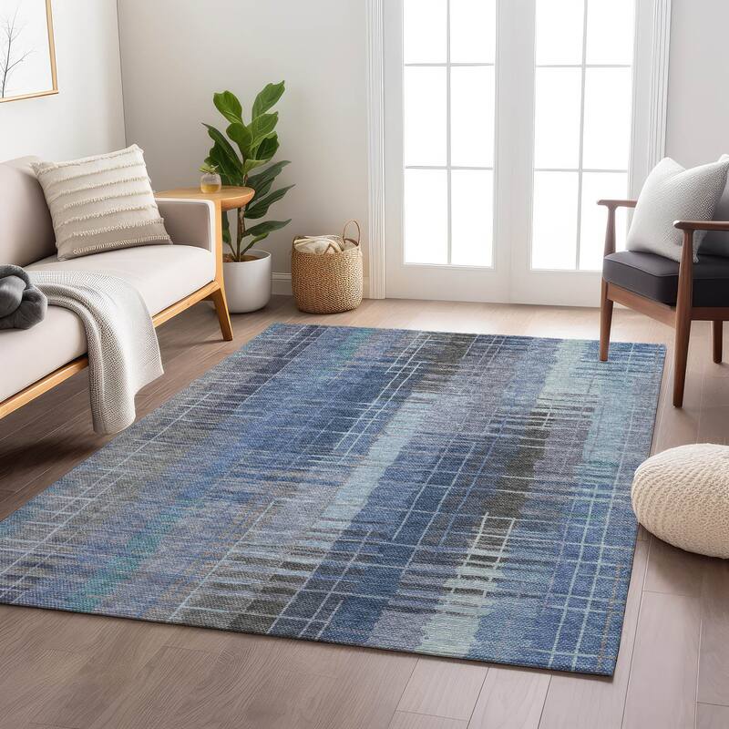Machine Washable Indoor/ Outdoor Contemporary Aaron Chantille Rug
