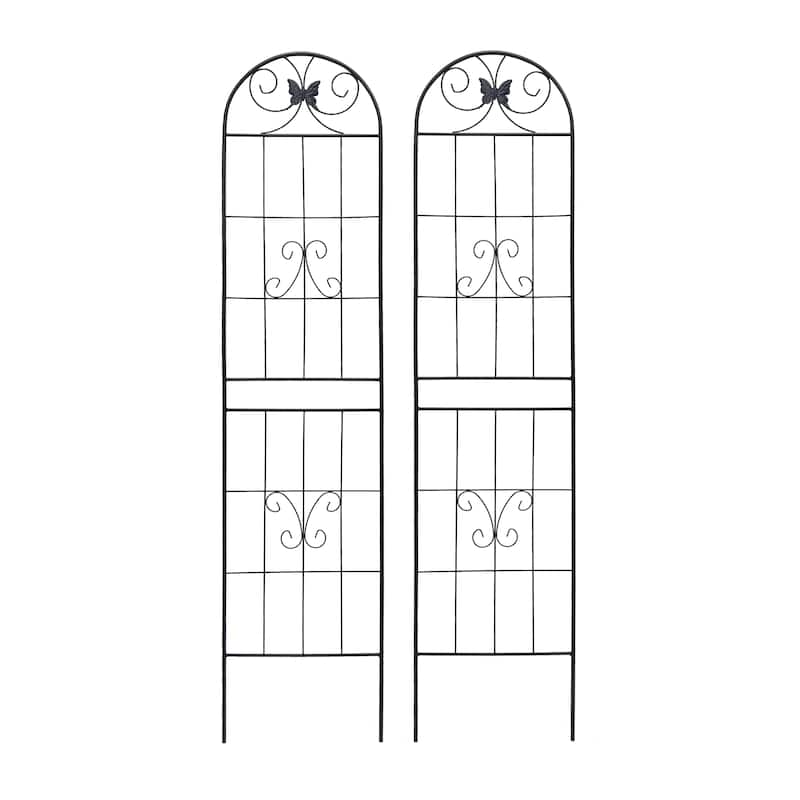 4 Pack Metal Garden Trellis Rustproof Trellis for Climbing Plants Outdoor Flower Support Black