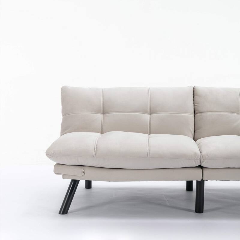 Modern Upholstered 2-Seater Sofa Bed with Adjustable Backrest and Armrests - 70:l