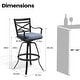 preview thumbnail 10 of 27, Outdoor Patio Bar Stools Aluminum Swivel Bar Chair with Sunbrella Cushion