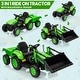 preview thumbnail 24 of 26, Hetoy 3 in 1 Ride on Tractor, 12V Ride on Bulldozer with Detachable Trailer