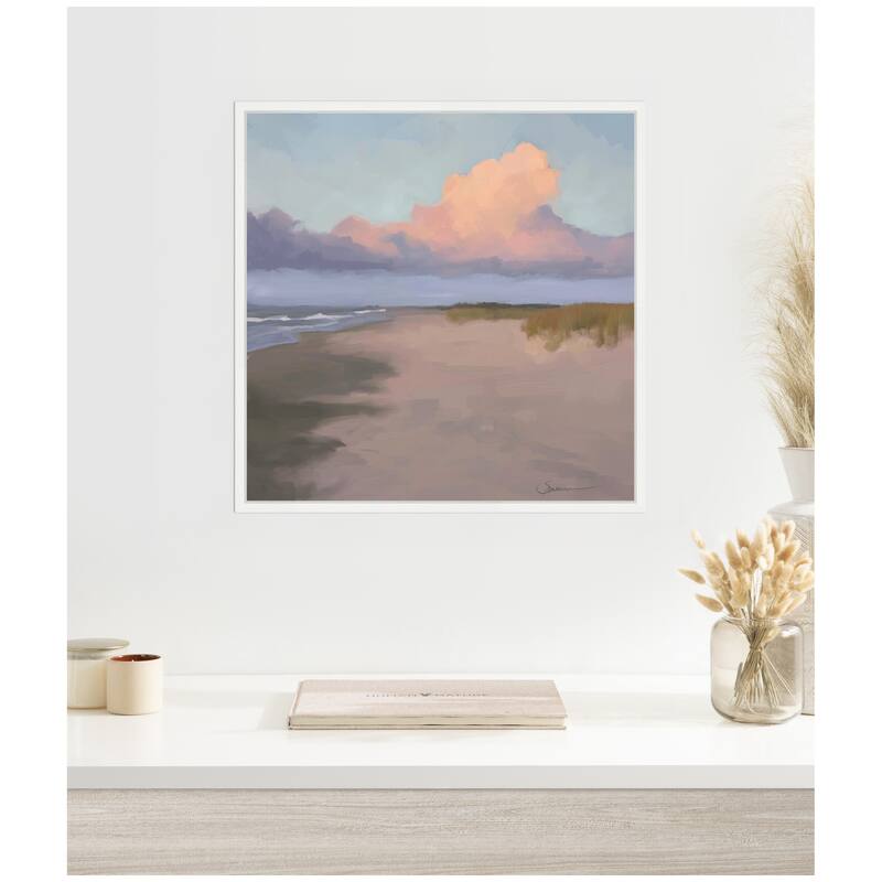 Kate and Laurel Blushing Sky by Mary Sparrow Framed Canvas Wall Art Print