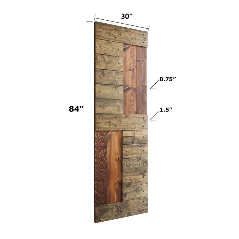Coast Sequoia 48in./60in./72in./84in. x 84in. S Series Multi-Color Pine Wood Double Sliding Barn Door With Hardware Kit