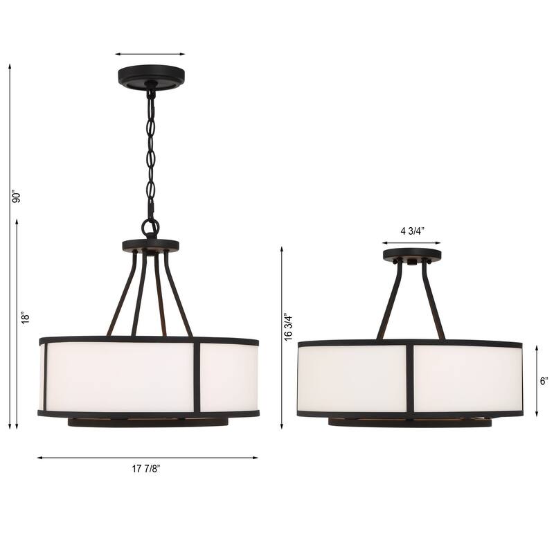 Crystorama Lighting Group BRY-8004 Bryant 4 Light 18" Wide Drum