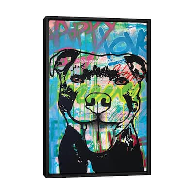 iCanvas "Happy Love Pitbull" by Dean Russo Framed