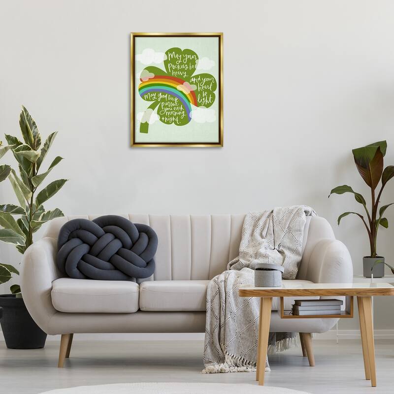 Stupell Uplifting Good Luck Rhyme Framed Floater Canvas Wall Art Design By Mandy Ford Art + Illustration