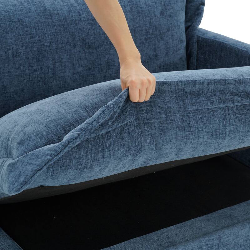 40"W Oversized Upholstered Chenille Comfy Cloud Corner Accent Chair