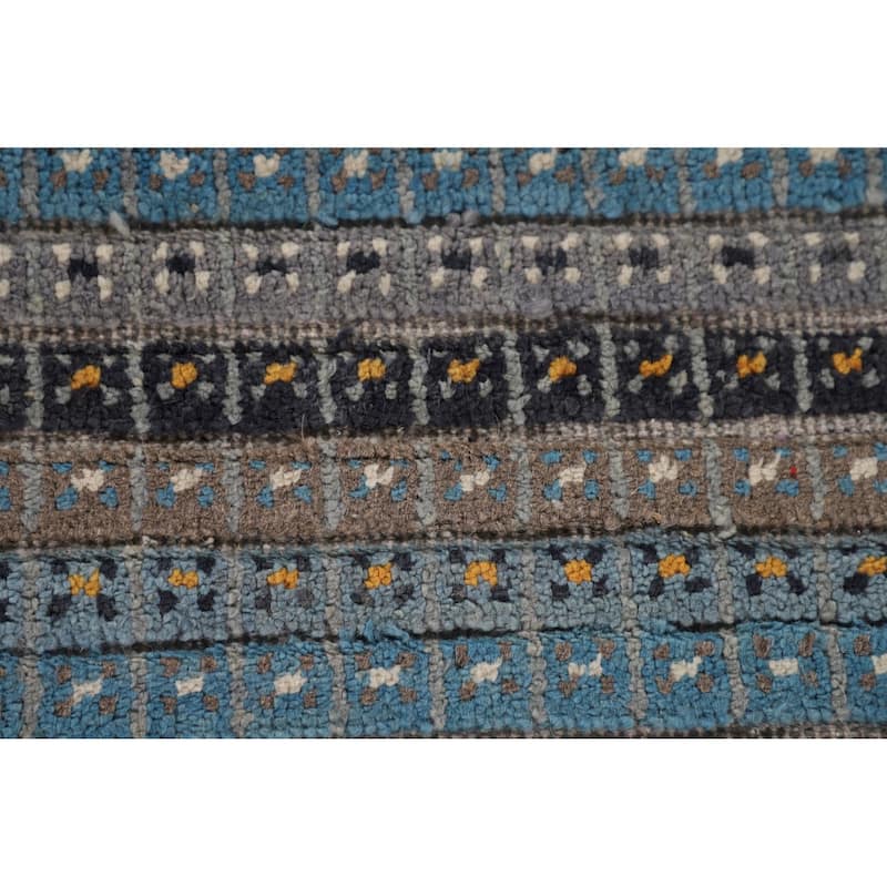 Striped Moroccan Oriental Area Rug Handmade Wool Carpet - 8'1" x 10'3"