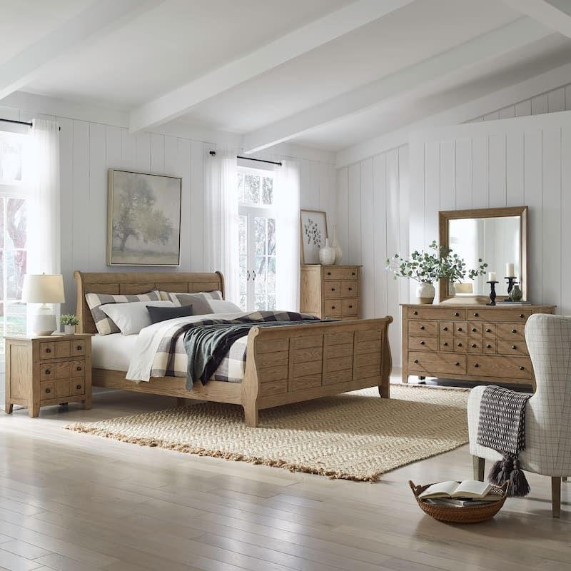 Liberty Furniture Grandpa's Cabin Sleigh Bed, Dresser, Mirror, Chest, Night Stand - California King, King or Queen