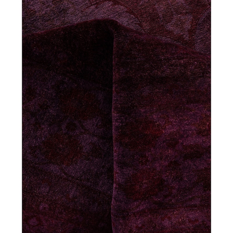Overdyed One-of-a-Kind Hand-Knotted Area Rug - Purple - 12' 2" x 17' 10"