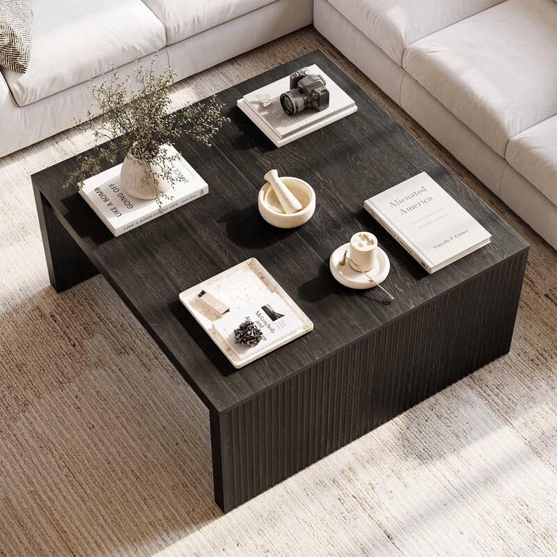 Mid-Century Modern Square Coffee Table, Living Room Bedroom Center Cocktail Accent Table