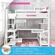 preview thumbnail 14 of 47, Max & Lily Twin-Size High Loft Bed with Wraparound Desk and Shelves